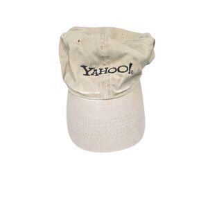 Yahoo Client Services Beige Vintage Adjustable Cotton Hat Cap
